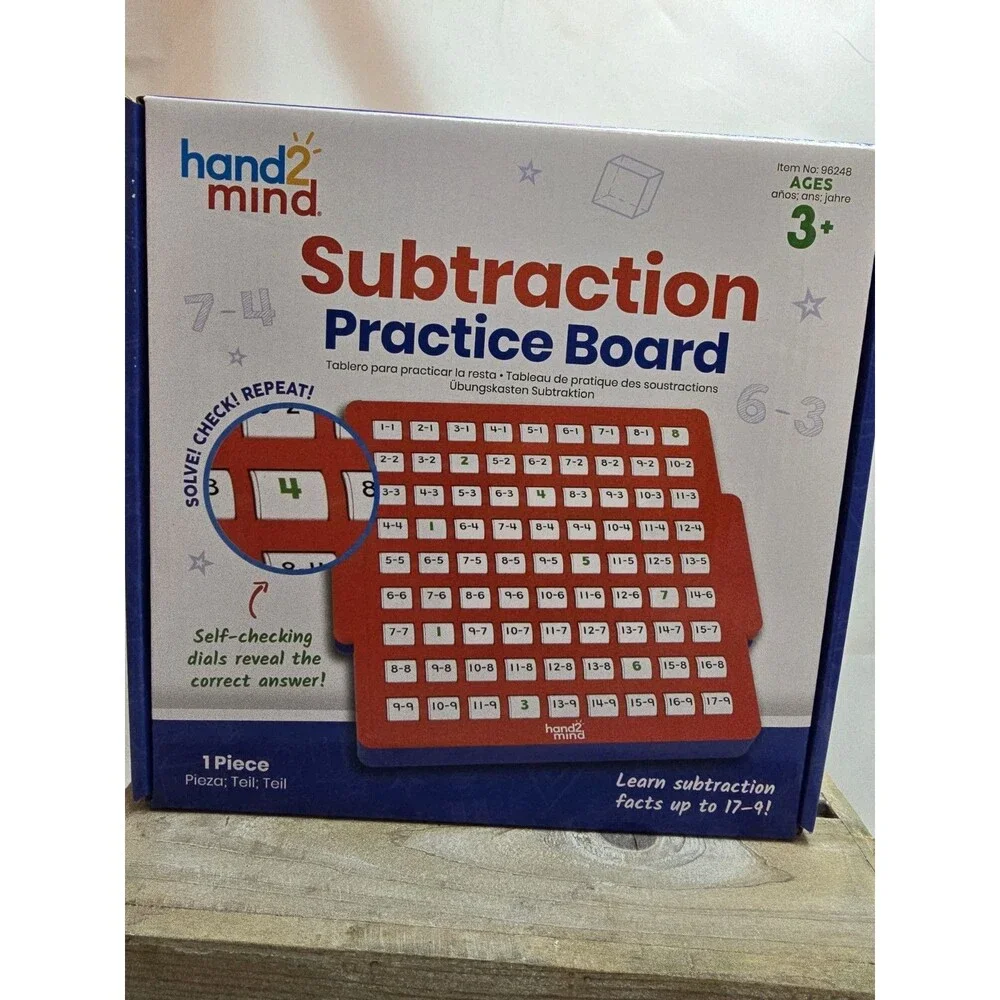 hand2mind Subtraction Practice Board Self Checking Math Learning Toy New Sealed